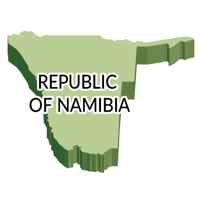 ナミビア共和国無料フリーイラスト｜英語・立体(緑)